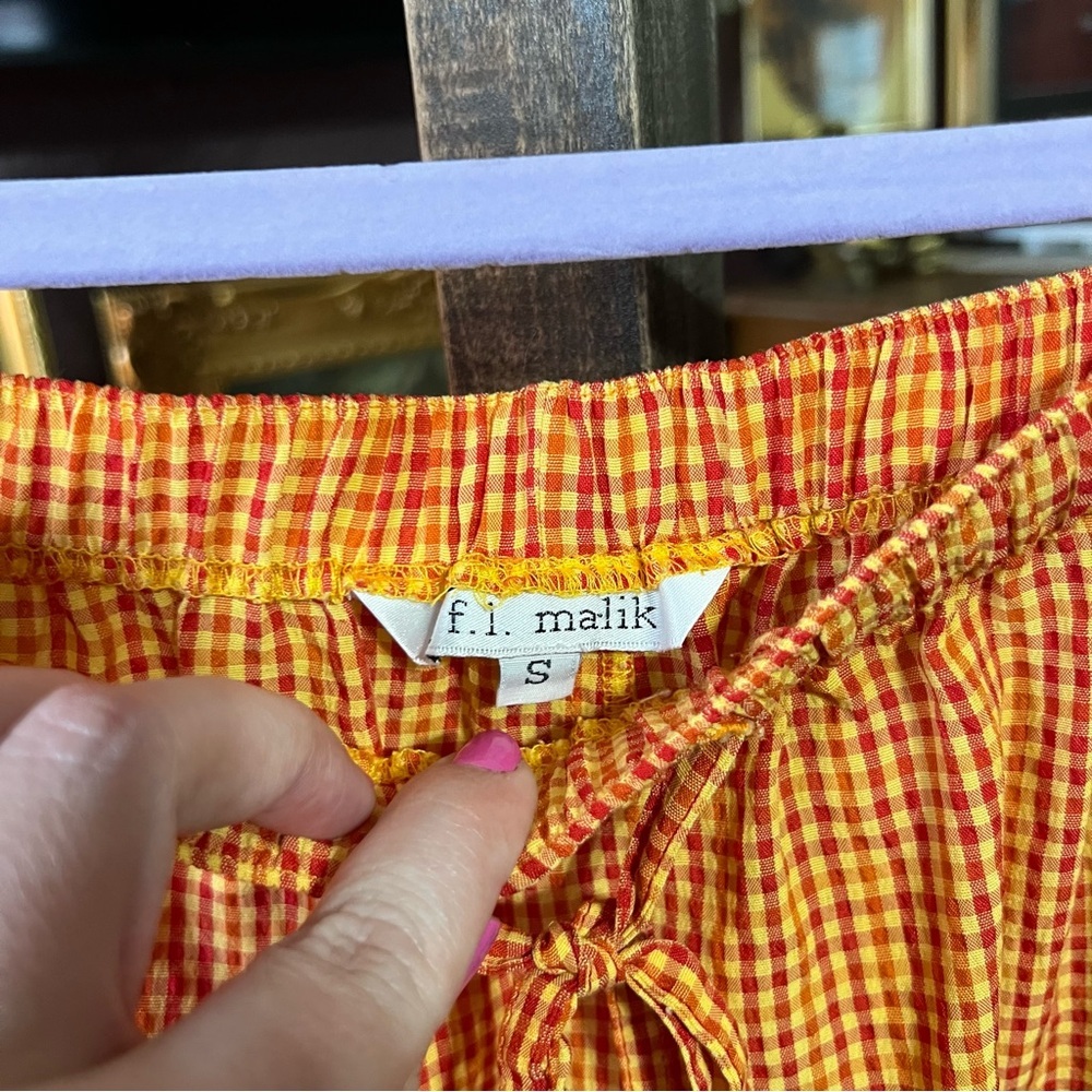 F.L. Malik Vintage Gingham 2 Pc Set Size Small - Picture 7 of 11